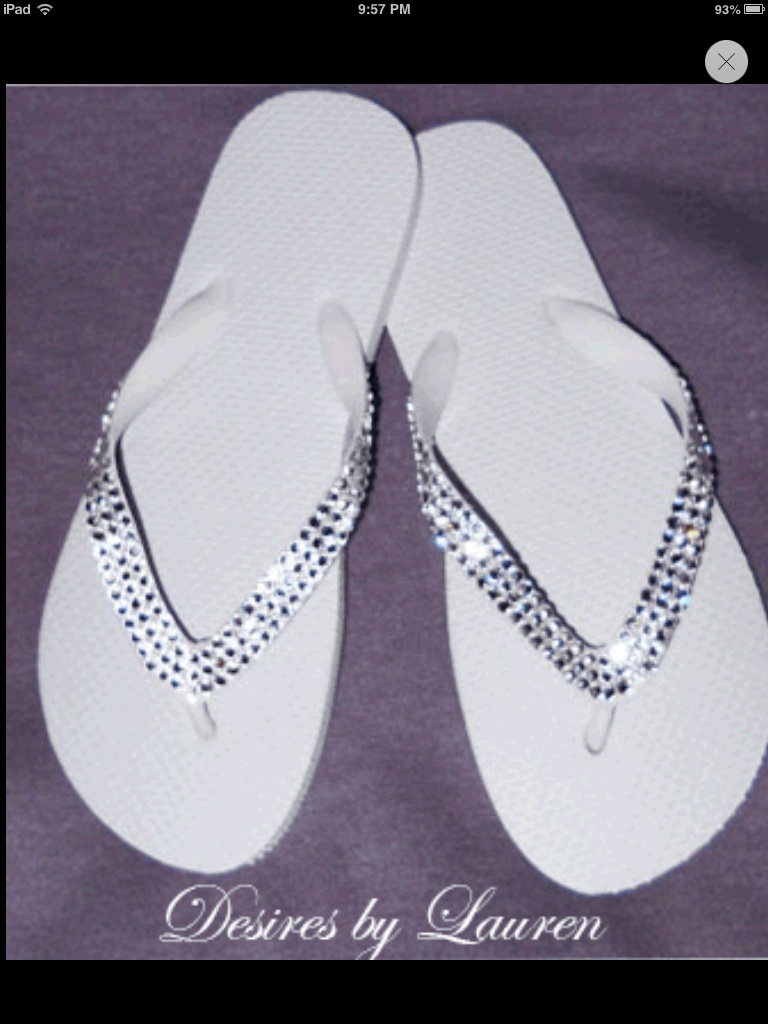 Embellished With Swarovski Crystals " Bridal" Flops